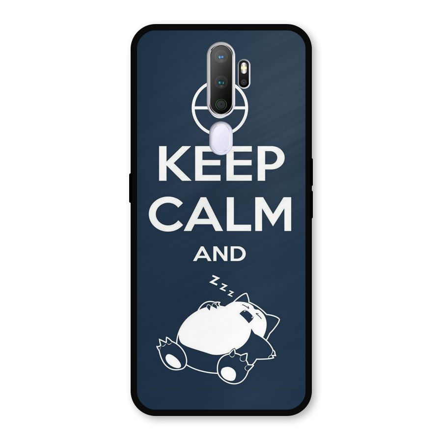 Keep Calm and Sleep Metal Back Case for Oppo A9 (2020)