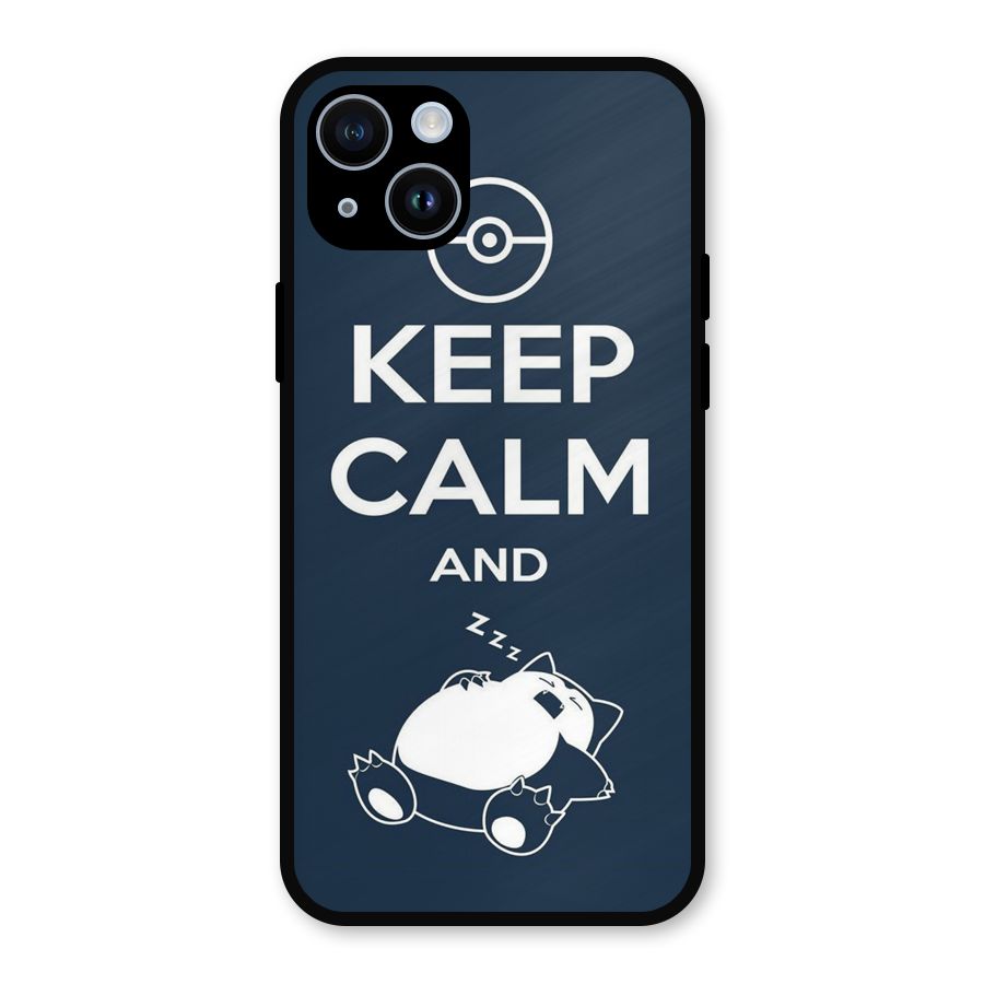 Keep Calm and Sleep Metal Back Case for iPhone 14
