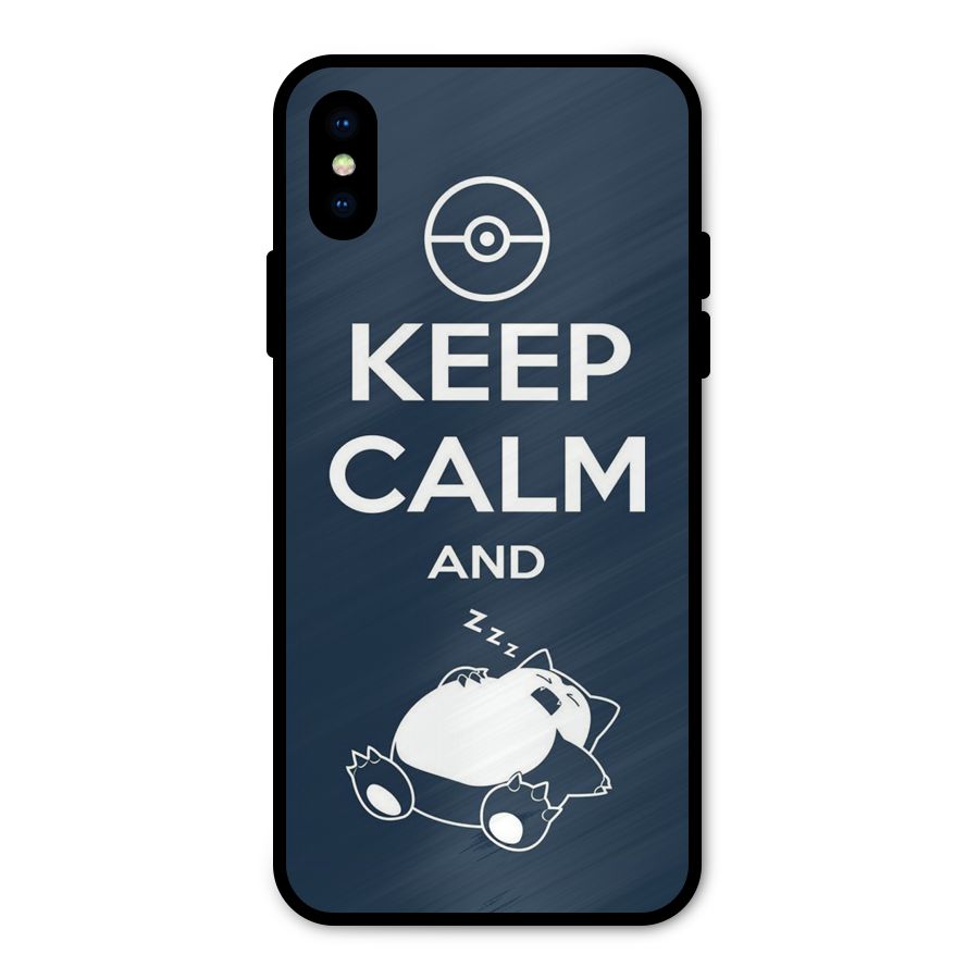 Keep Calm and Sleep Metal Back Case for iPhone X