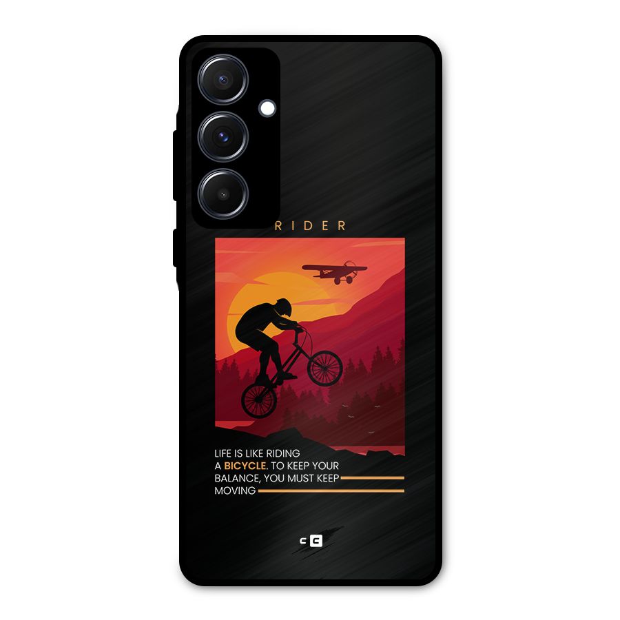 Keep Moving Rider Metal Back Case for Galaxy A55
