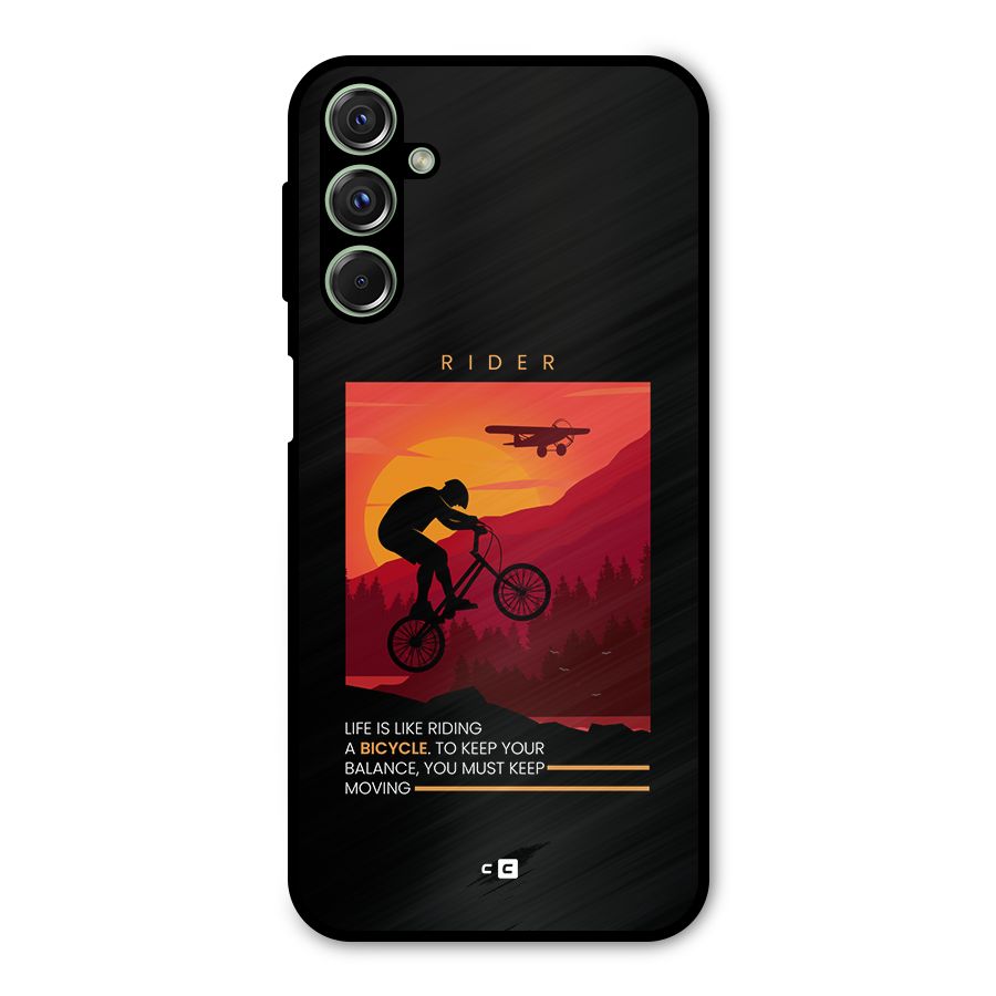 Keep Moving Rider Metal Back Case for Galaxy M34