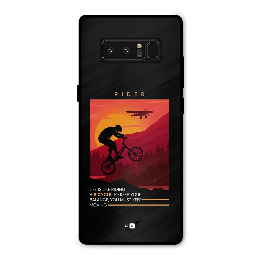 Keep Moving Rider Metal Back Case for Galaxy Note 8