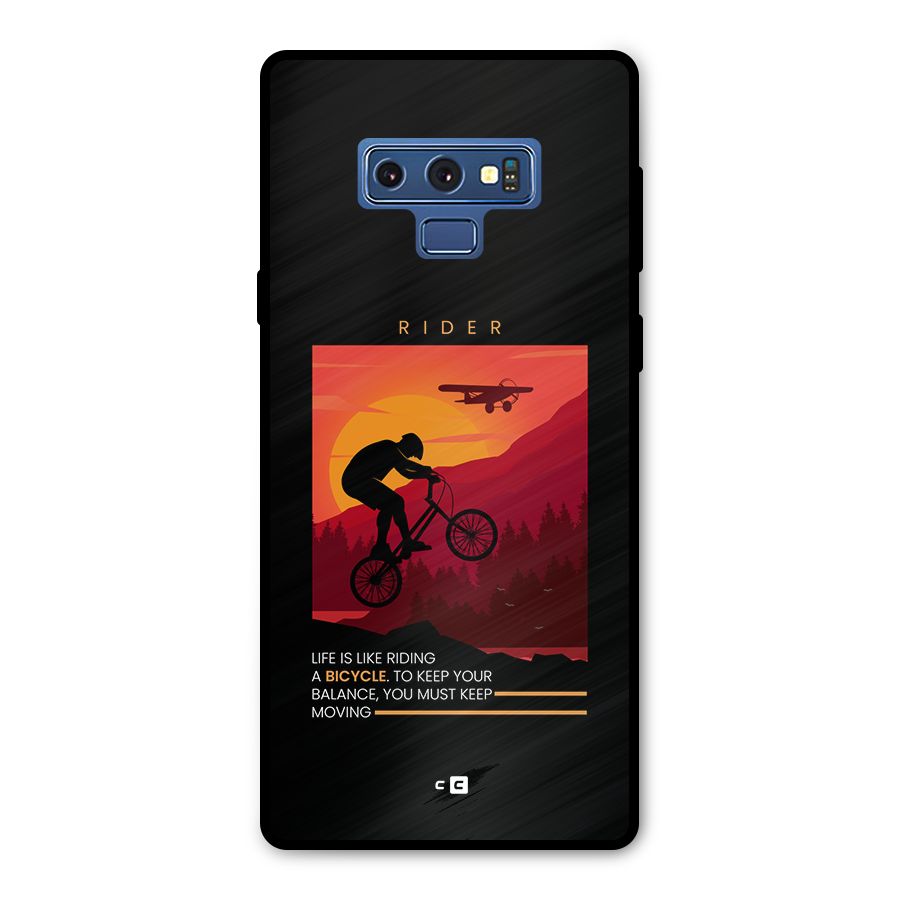 Keep Moving Rider Metal Back Case for Galaxy Note 9