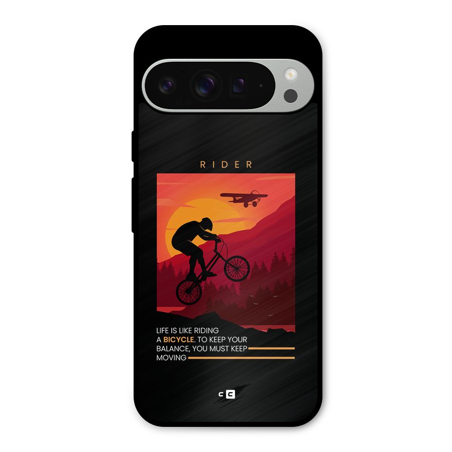 Keep Moving Rider Metal Back Case for Google Pixel 9 Pro XL