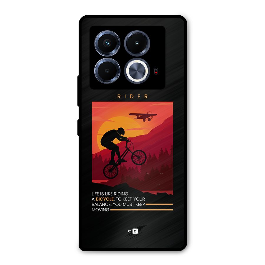 Keep Moving Rider Metal Back Case for Infinix Note 40 5G