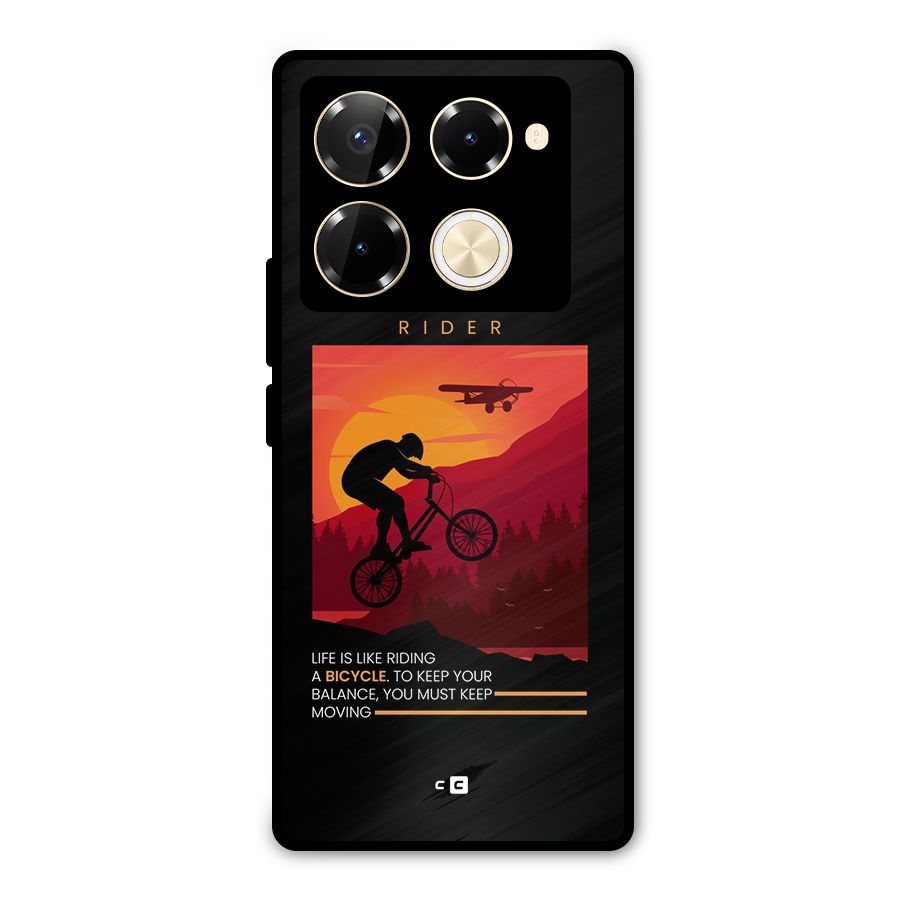 Keep Moving Rider Metal Back Case for Infinix Note 40 Pro Plus
