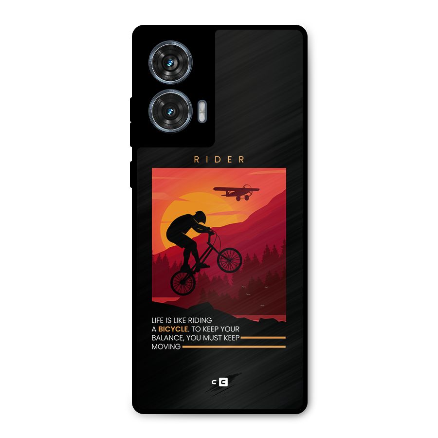 Keep Moving Rider Metal Back Case for Motorola Edge 50 Fusion