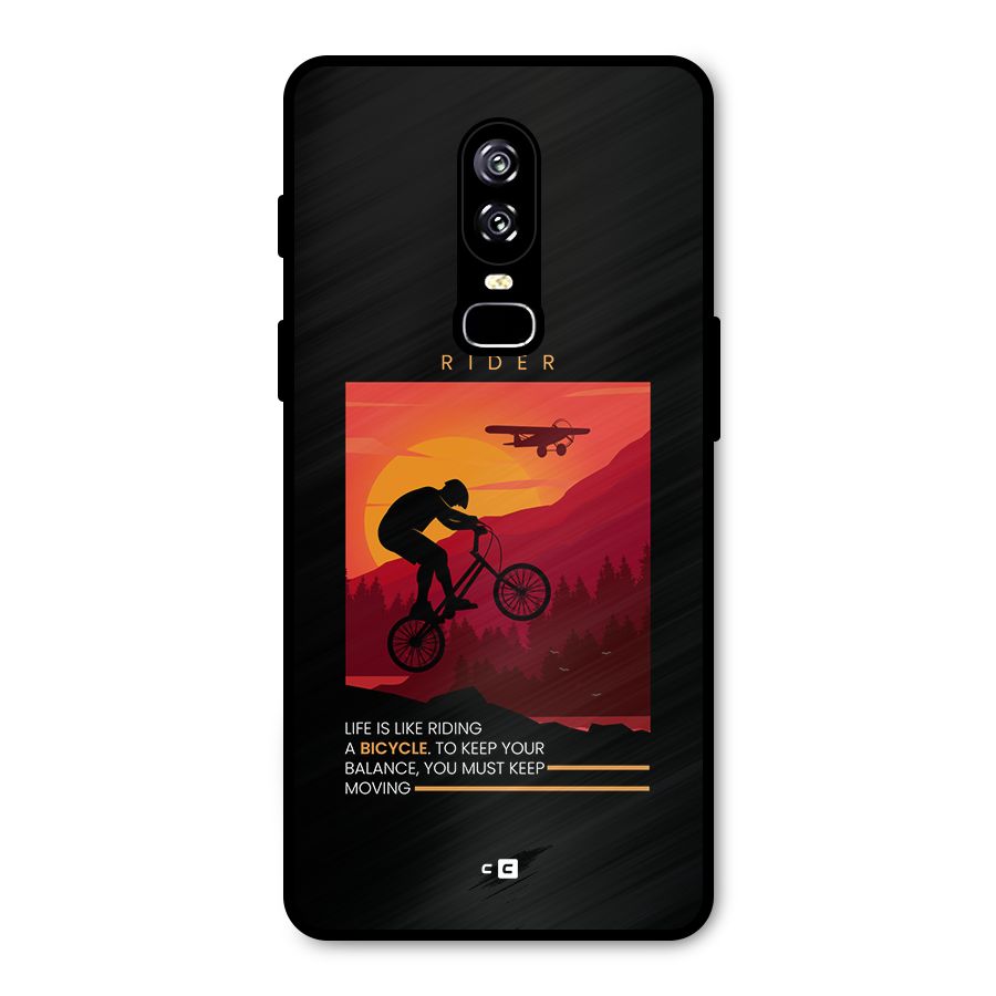 Keep Moving Rider Metal Back Case for OnePlus 6