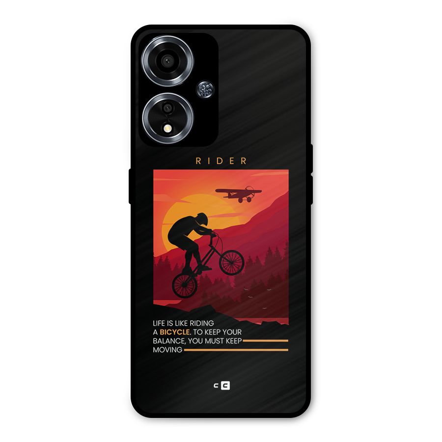 Keep Moving Rider Metal Back Case for Oppo A59