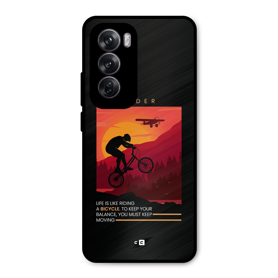 Keep Moving Rider Metal Back Case for Oppo Reno12 Pro