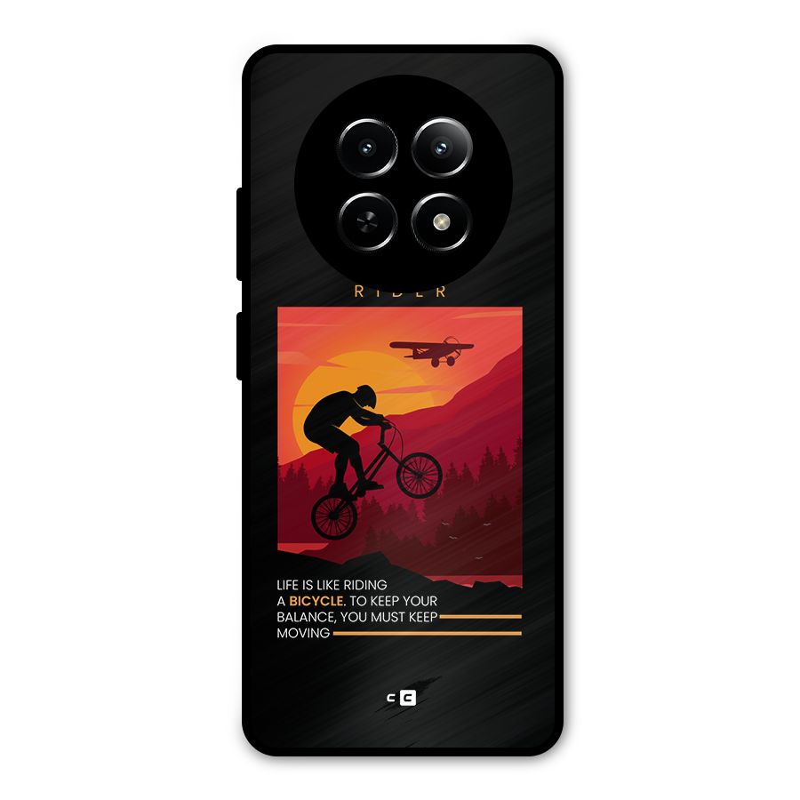 Keep Moving Rider Metal Back Case for Realme Narzo 70x 5G