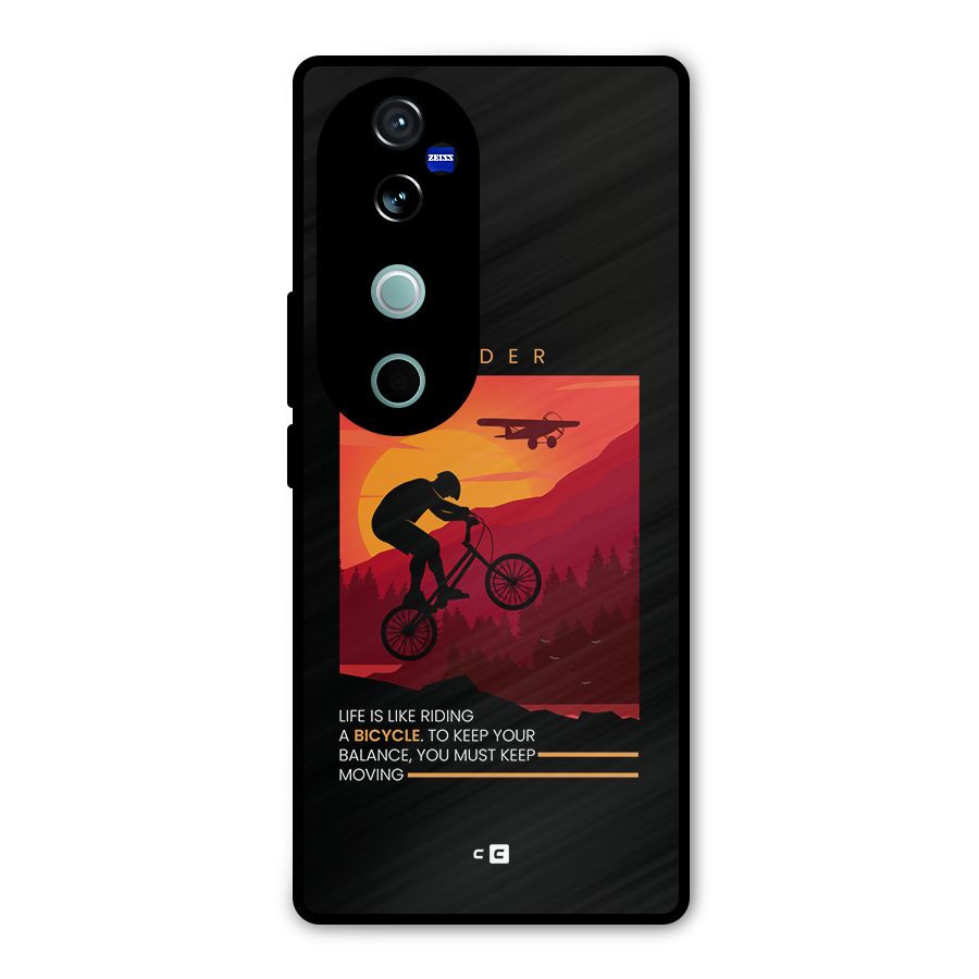 Keep Moving Rider Metal Back Case for Vivo V40