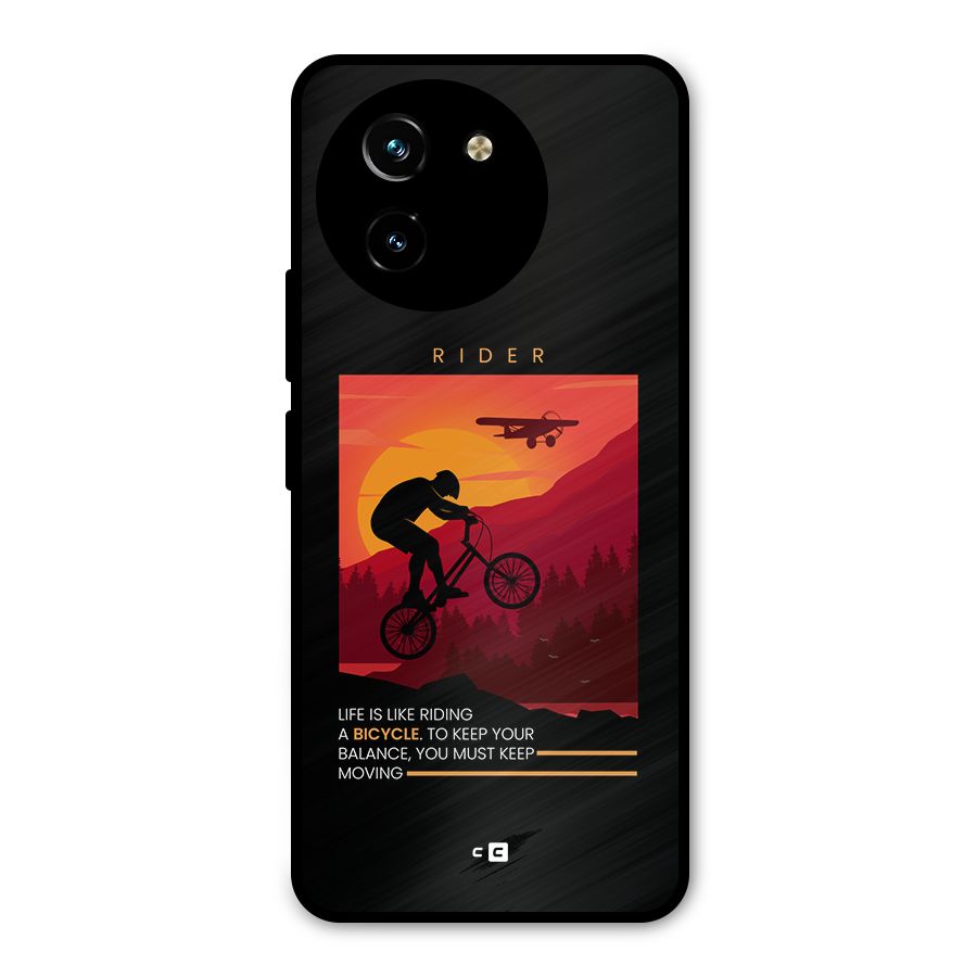Keep Moving Rider Metal Back Case for Vivo Y200i