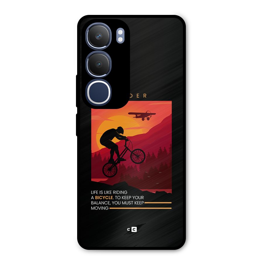 Keep Moving Rider Metal Back Case for Vivo Y29