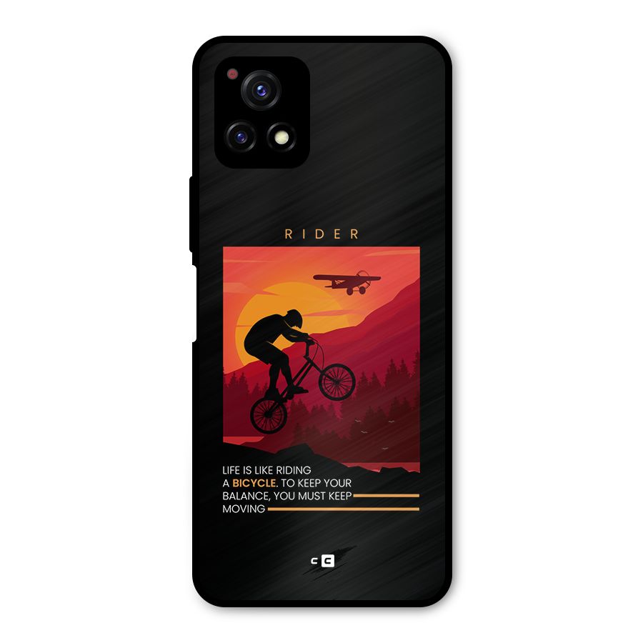 Keep Moving Rider Metal Back Case for Vivo Y72 5G
