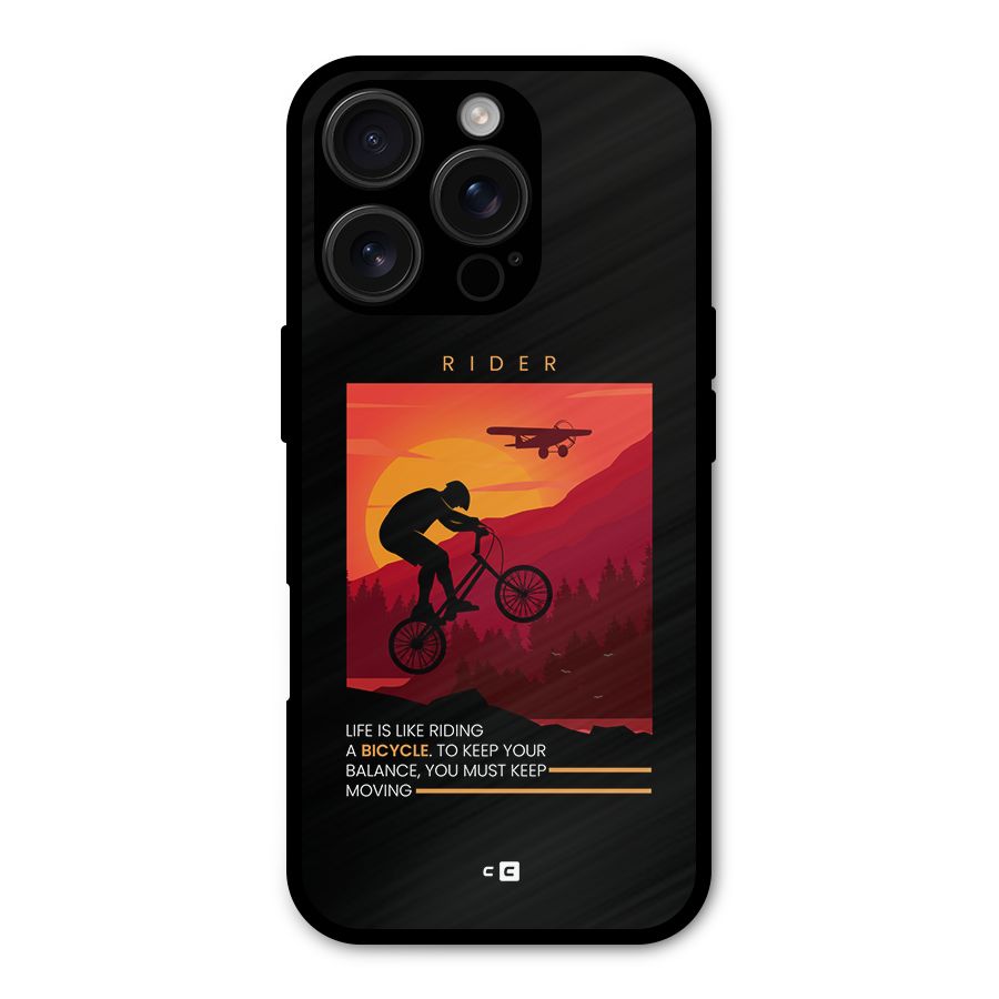 Keep Moving Rider Metal Back Case for iPhone 16 Pro
