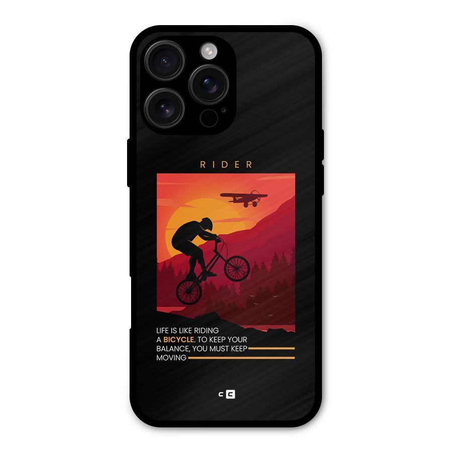 Keep Moving Rider Metal Back Case for iPhone 16 Pro Max