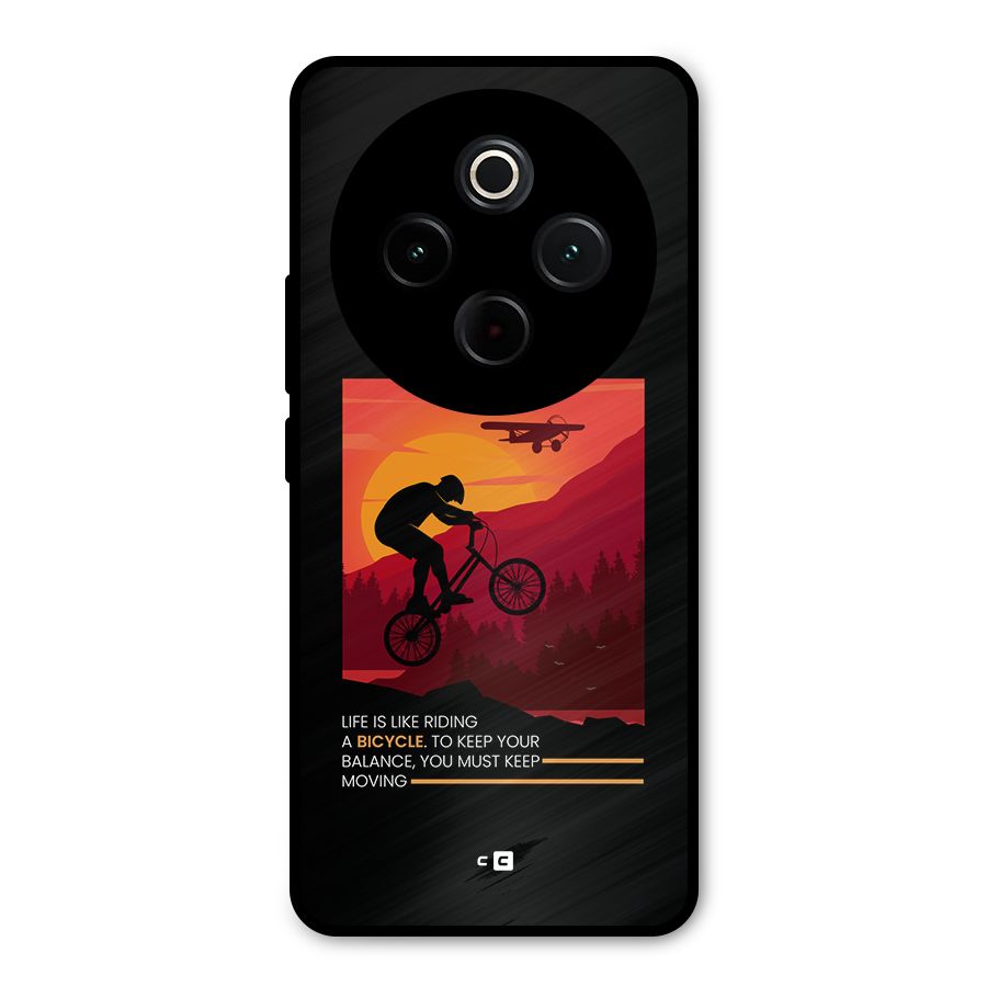 Keep Moving Rider Metal Back Case for iQOO Z10