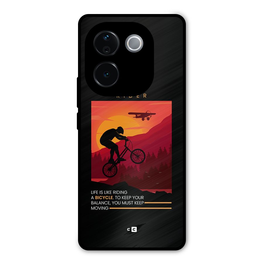 Keep Moving Rider Metal Back Case for iQOO Z9s Pro