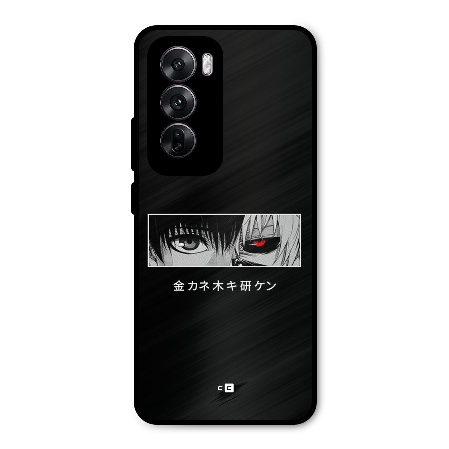 Ken Kaneki Minimalistic Art Metal Back Case for Oppo Reno12