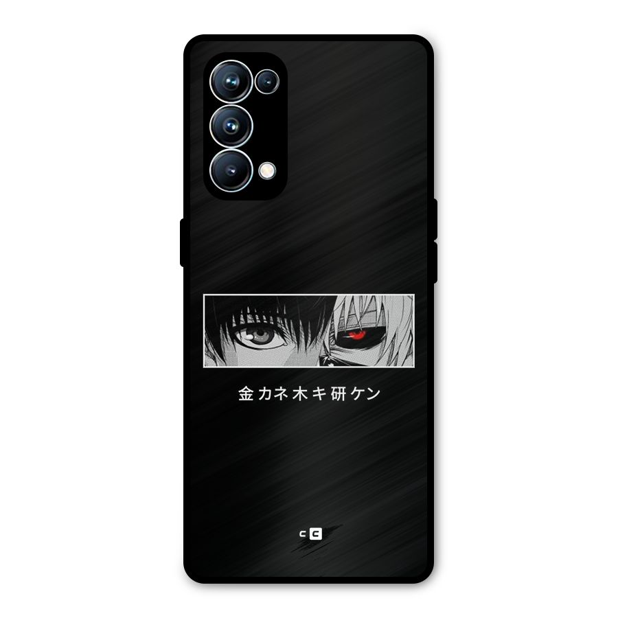 Ken Kaneki Minimalistic Art Metal Back Case for Oppo Reno5 Pro 5G