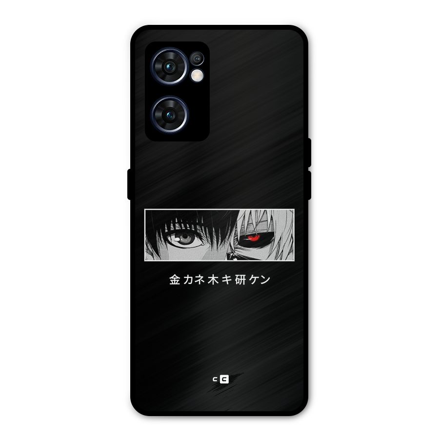 Ken Kaneki Minimalistic Art Metal Back Case for Oppo Reno7 5G