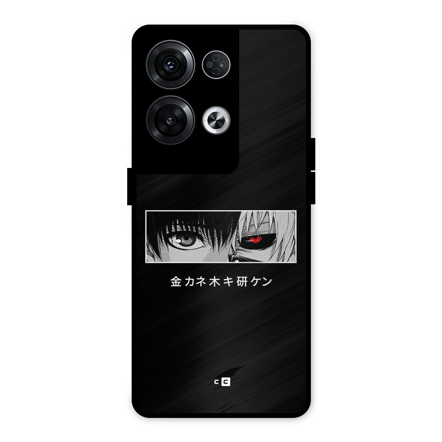 Ken Kaneki Minimalistic Art Metal Back Case for Oppo Reno8 Pro 5G