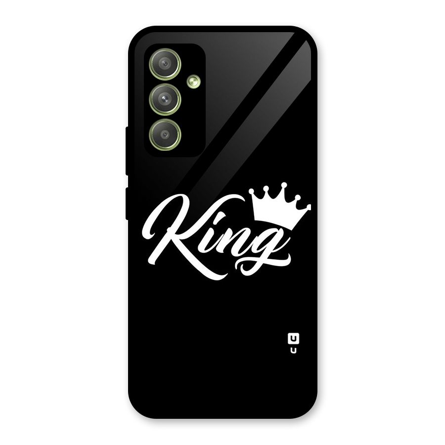 King Crown Typography Glass Back Case for Galaxy A54