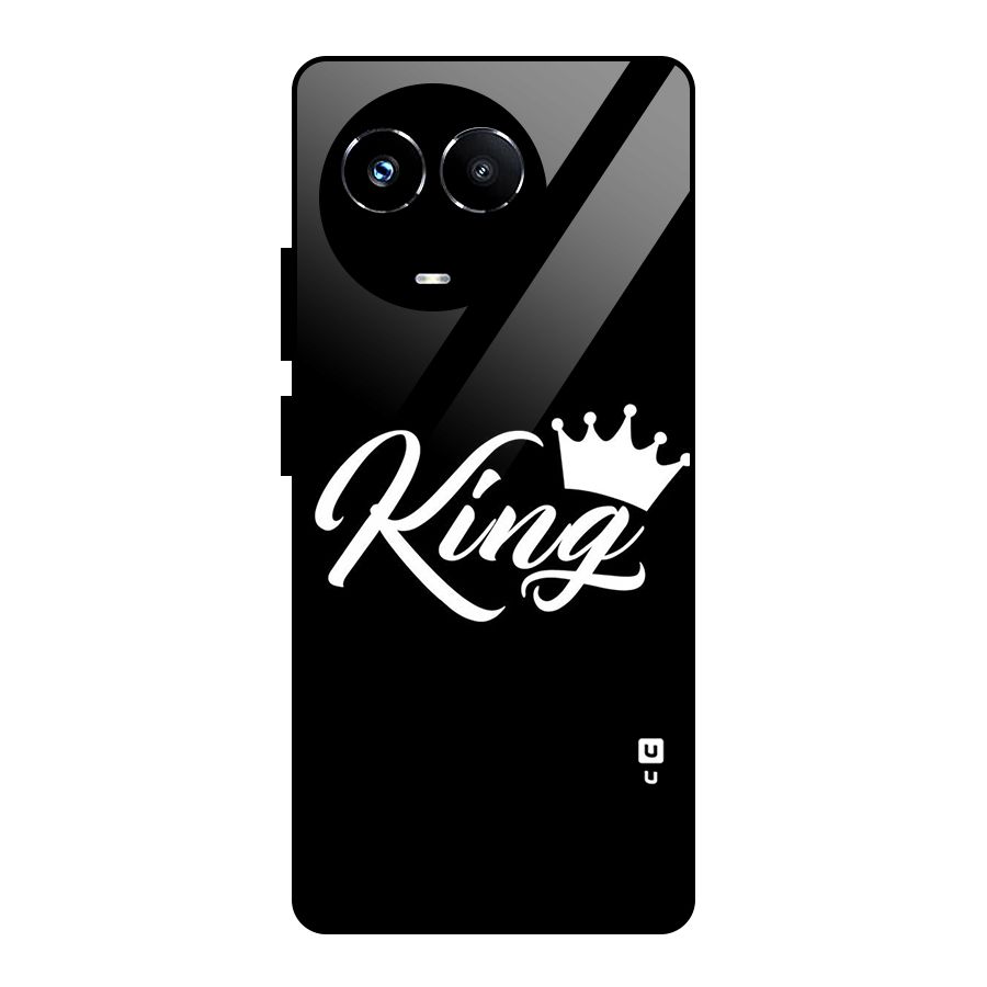 King Crown Typography Glass Back Case for Realme 11X
