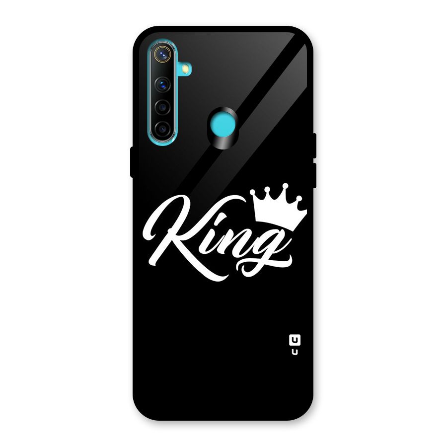 King Crown Typography Glass Back Case for Realme 5