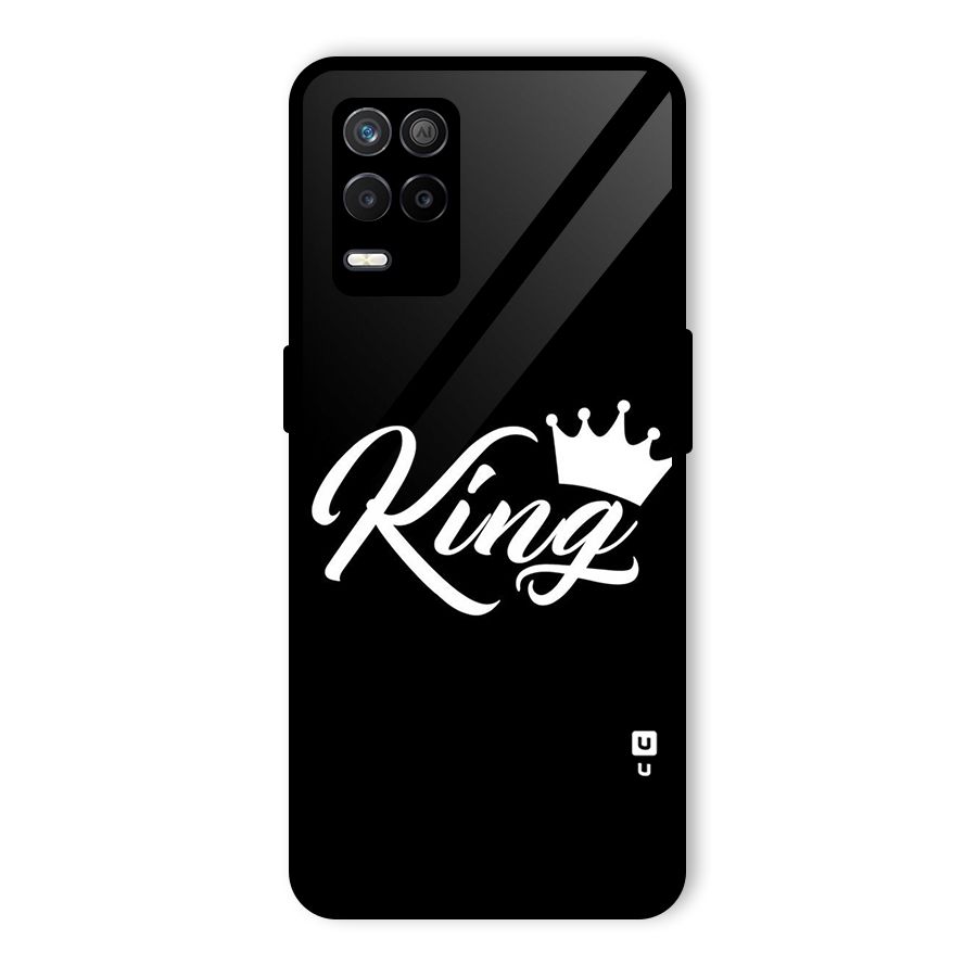 King Crown Typography Glass Back Case for Realme 8s 5G