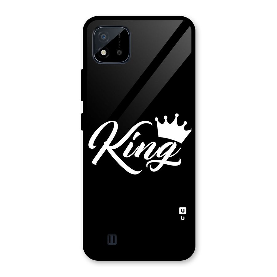 King Crown Typography Glass Back Case for Realme C11 2021