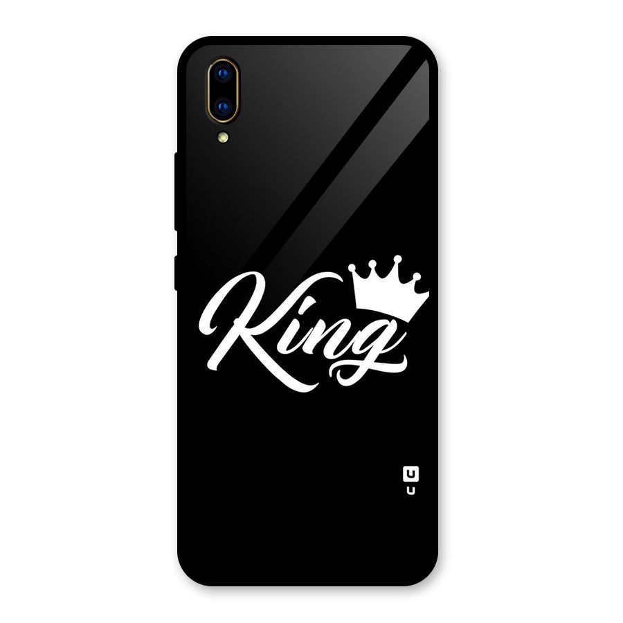 King Crown Typography Glass Back Case for Vivo V11 Pro