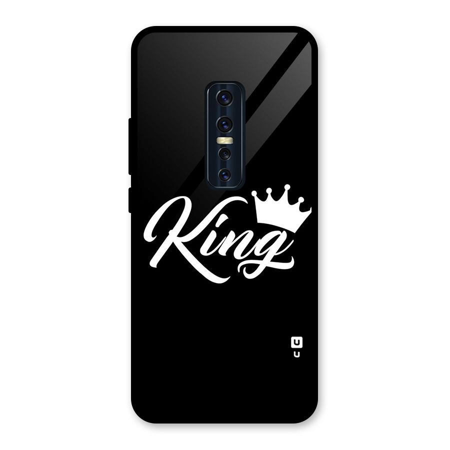 King Crown Typography Glass Back Case for Vivo V17 Pro