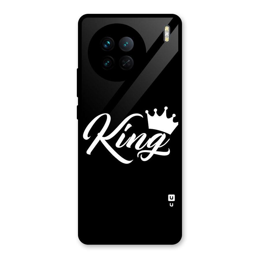 King Crown Typography Glass Back Case for Vivo X90