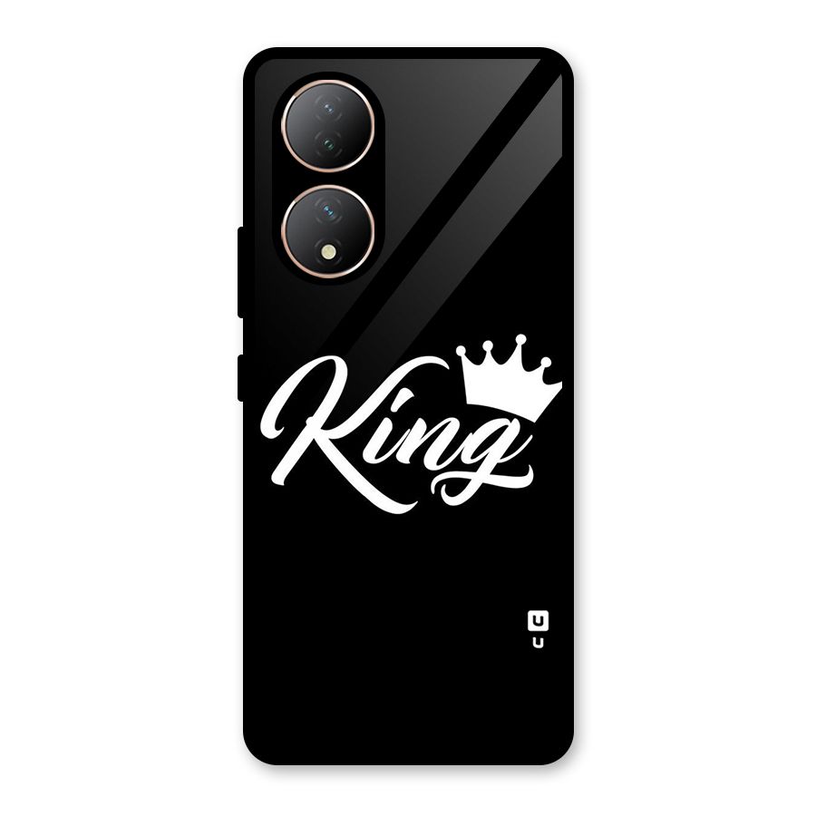 King Crown Typography Glass Back Case for Vivo Y100A