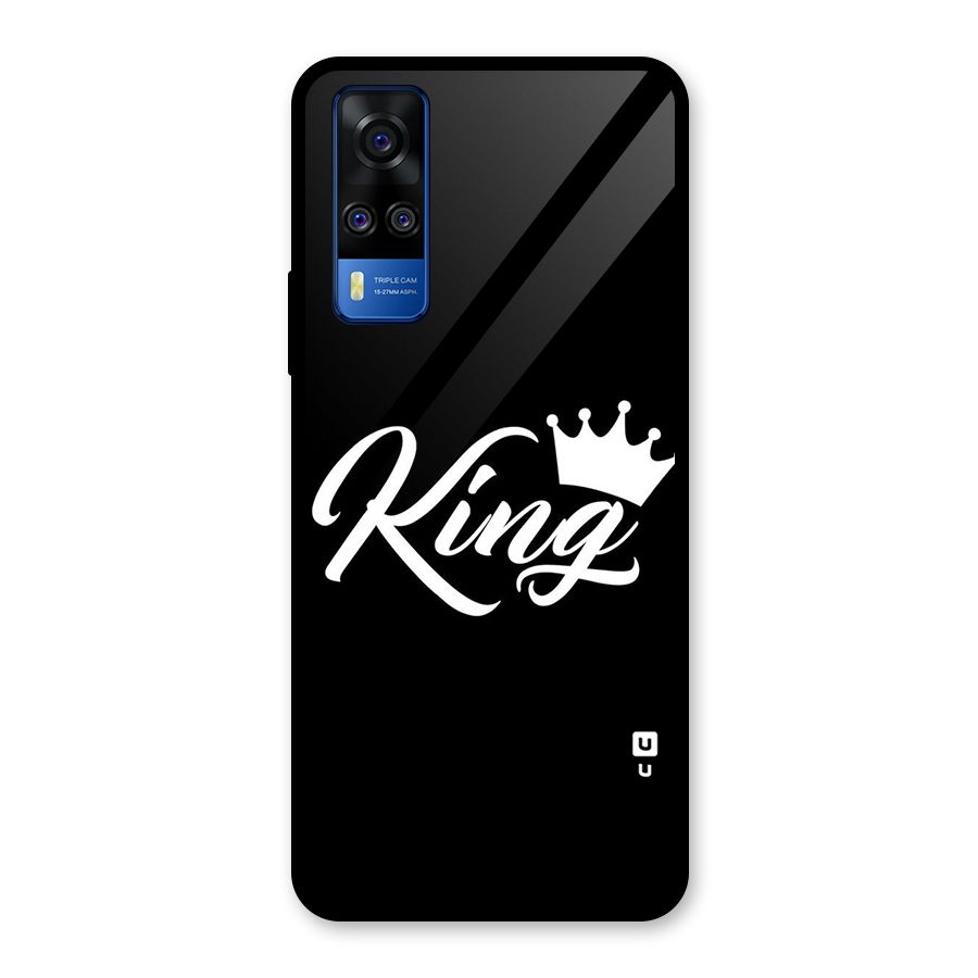 King Crown Typography Glass Back Case for Vivo Y31