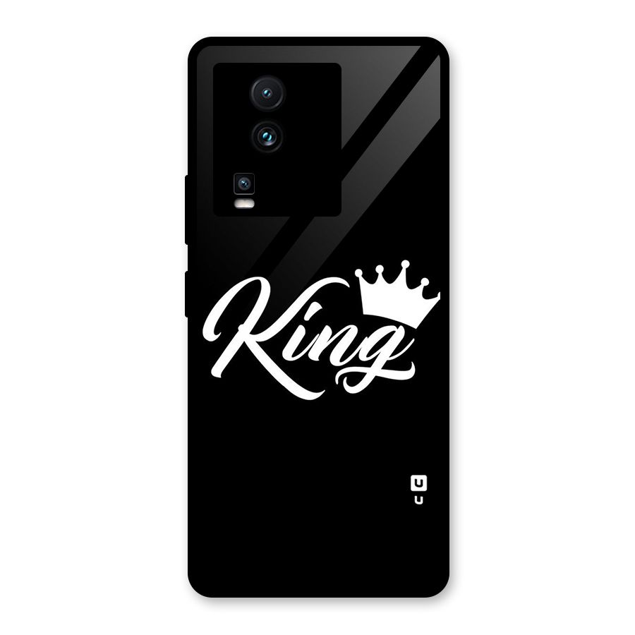 King Crown Typography Glass Back Case for Vivo iQOO Neo 7 Pro
