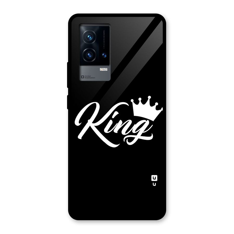 King Crown Typography Glass Back Case for iQOO 9 5G