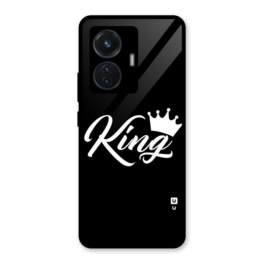 King Crown Typography Glass Back Case for iQOO Z6 44W