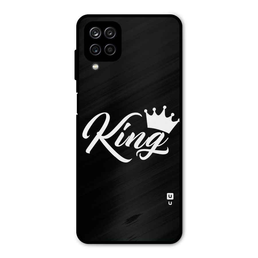 King Crown Typography Metal Back Case for Galaxy A12