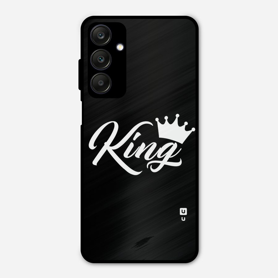 King Crown Typography Metal Back Case for Galaxy A25 5G