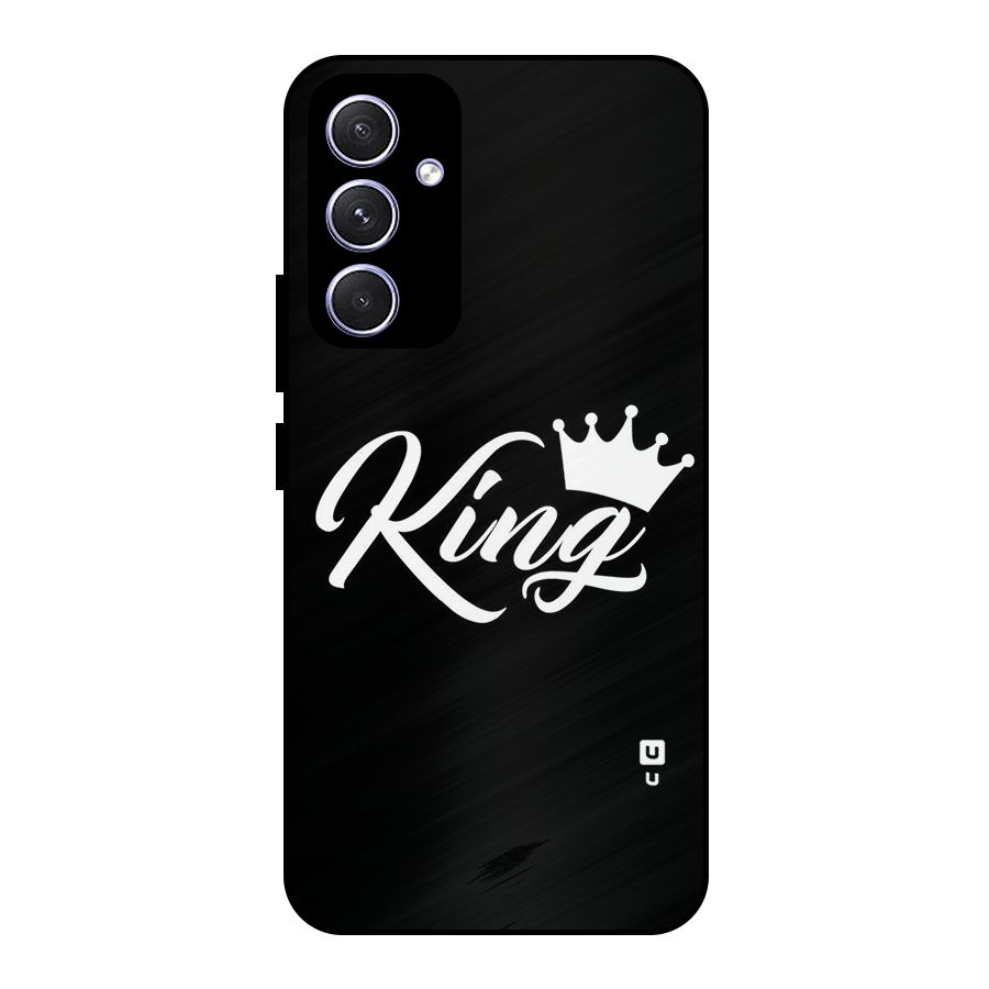 King Crown Typography Metal Back Case for Galaxy A54