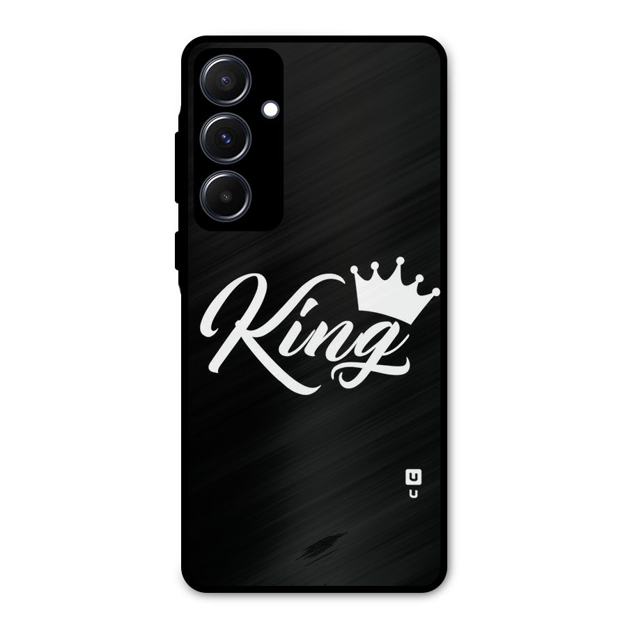 King Crown Typography Metal Back Case for Galaxy A55