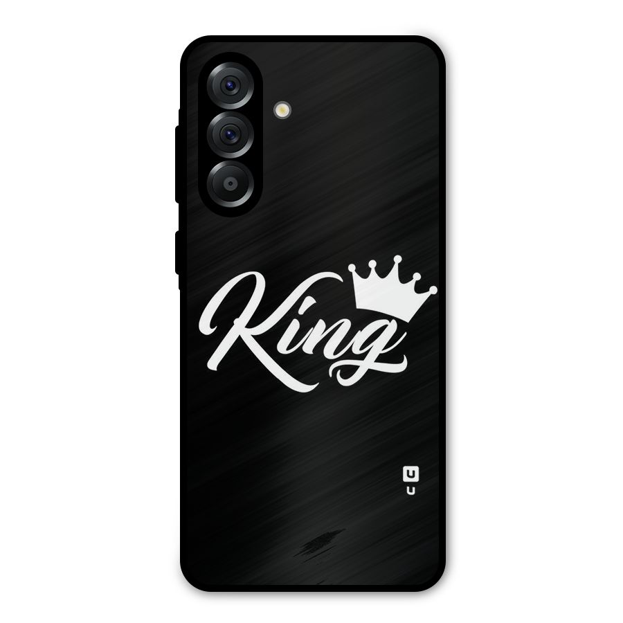 King Crown Typography Metal Back Case for Galaxy A56