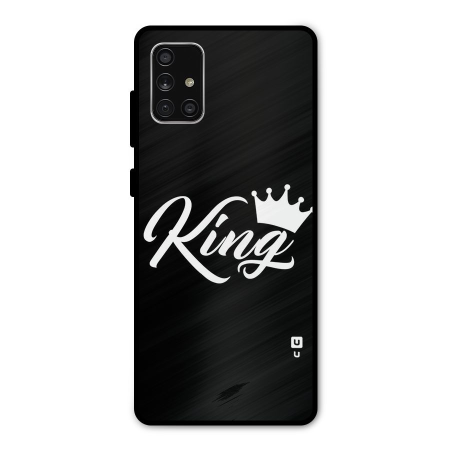 King Crown Typography Metal Back Case for Galaxy A71