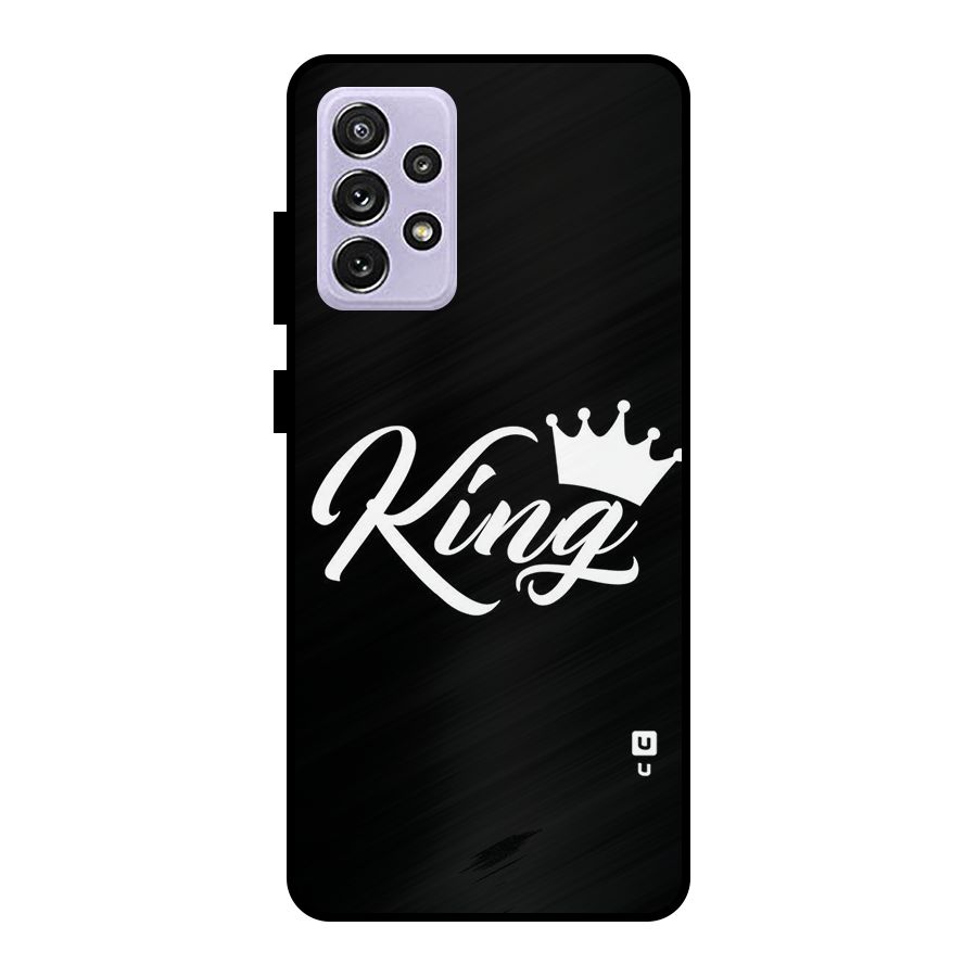 King Crown Typography Metal Back Case for Galaxy A72