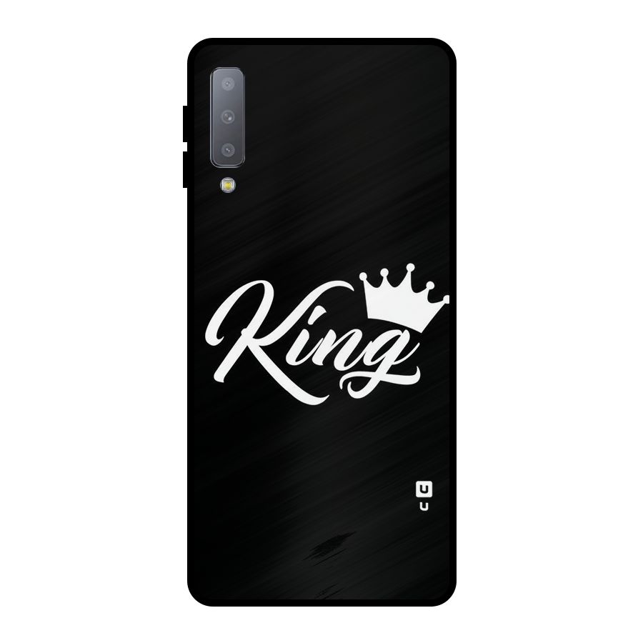 King Crown Typography Metal Back Case for Galaxy A7 (2018)