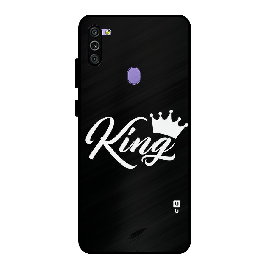 King Crown Typography Metal Back Case for Galaxy M11