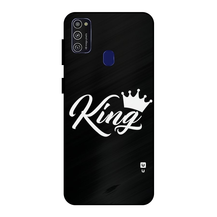 King Crown Typography Metal Back Case for Galaxy M30s